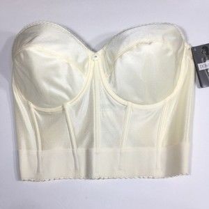 NWT DOMINIQUE BRIDAL STRAPLESS CORSET STYLE LINED DEMI IVORY BRA 40D
